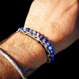 Natural Lapis Lazuli Elastic Bead Bracelet