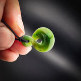 Natural Jade Pikorua Twist Pendant Necklace