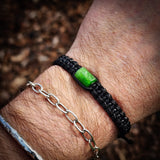 Natural Jade Cylinder Macrame Bracelet