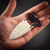 Notched Niho Bone Carving Pendant Necklace