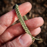 Paua & Black Bone Carving Macrame Bracelet