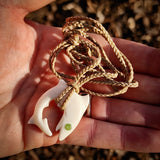 Shark Bone Carving Pendant Necklace