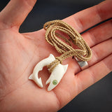 Shark Bone Carving Pendant Necklace