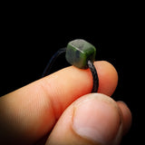 NZ Greenstone Pounamu Cube Simplistic Cord Bracelet