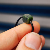 Greenstone Cube Simplistic Cord Bracelet