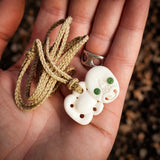 Small Hei Tiki Bone & Jade Carving Pendant Necklace