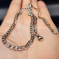 4.5mm Solid Stainless Steel Figaro Chain Necklace