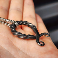 Solid Stainless Steel Norse Viking Odin Amulet & Chain Necklace