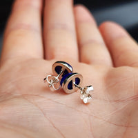 Natural Lapis Lazuli & Solid 925 Sterling Silver Oval Stud Earrings