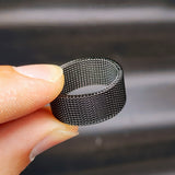 Size T - Solid Black Stainless Steel Mesh Ring