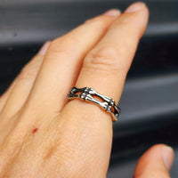 Size Y, T - Stainless Steel Bones Band Ring