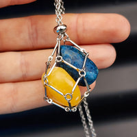 Stainless Steel Crystal Stone Holder Empty Cage Interchangeable Pouch Necklace