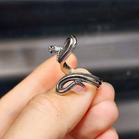 Size Y, T - Solid Stainless Steel Gothic Snake Wrap Ring