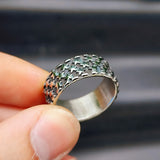 Size Y, T - Solid Stainless Steel Starry Night Band Ring