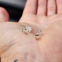 Solid 925 Sterling Silver & CZ Butterfly Stud Earrings