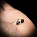 Childrens 925 Sterling Silver Skull Stud Earrings