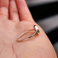 Solid 925 Sterling Silver & 10mm Created White Opal Round Solitaire Ring