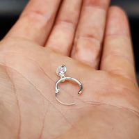 5mm Clear CZ & Solid 925 Sterling Silver Sleeper Hoop Earrings