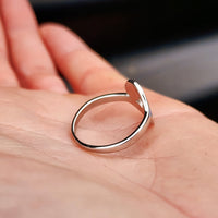 (R) Solid 925 Sterling Silver & Created Opal Koru Ring