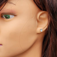 Natural Blue Topaz & Solid 925 Sterling Silver Oval Stud Earrings