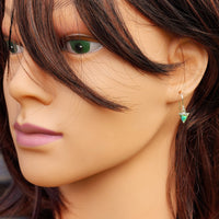 Solid 925 Sterling Silver & Paua Triangle Hook Earrings