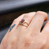 (Q) Solid 925 Sterling Silver & Natural Raw Pink Tourmaline Handmade Ring