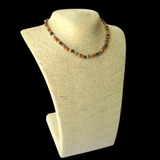 Surfer Necklace - Light Brown Coconut Beads, Cognac & Raw Cherry Amber