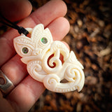 Taniwha Bone Carving Pendant Necklace - NZ Maori Inspired