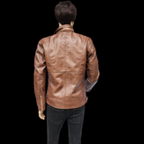 50% OFF SALE. The Grizzly - Mens REAL Genuine Leather Jacket - Classic Brown