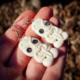 Tiki Bone Carving Earrings