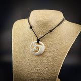 Triple Koru Bone Carving Pendant Necklace