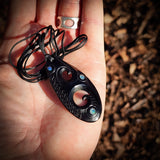Triple Manaia Black Bone Carving Pendant Necklace - NZ Maori Inspired