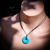 30mm Turquoise Donut Pendant Necklace