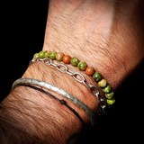 6mm Natural Unakite Bead Bracelet