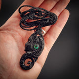 Wahine Toa Black Bone Carving Pendant Necklace