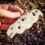 XL Taniwha Breastplate Bone Carving Pendant Necklace