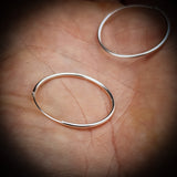 25mm Solid 925 Sterling Silver Round Hoop Earrings