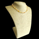 Amber Teething Necklace - Polished Lemon Amber & Rose Quartz