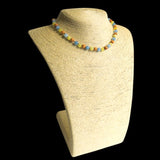 Amber Teething Necklace - Raw Butter, Pine Wood & Aquamarine