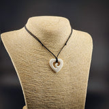 Koru Heart Bone Carving Pendant Necklace