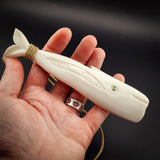 XXL Whale Bone Carving Pendant Necklace
