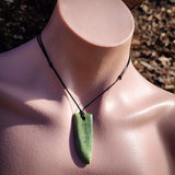 NZ Greenstone Pounamu Niho Pendant Necklace (N1081)