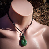 Natural Jade Pikorua Twist Pendant Necklace (N1156)