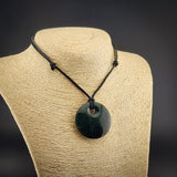 Natural Jade Round Disk Pendant Necklace (N2209)