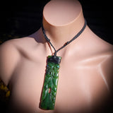NZ Greenstone Pounamu XL Toki Pendant Necklace (N806)