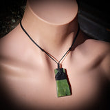 NZ Greenstone Pounamu Toki Pendant Necklace (N744)