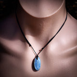 Natural Kyanite Oval Pendant Necklace (1BBB239)
