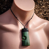Natural Jade Koru Toki Pendant Necklace (N1147)