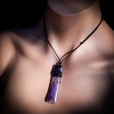 Natural Charoite Toki Pendant Necklace (1BBB315)