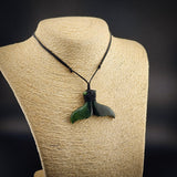 Natural Jade Whale Tail Pendant Necklace (N2254)